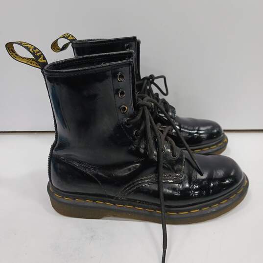 Dr. Marten Women's Black Leather Combat Boots Size 7 image number 3