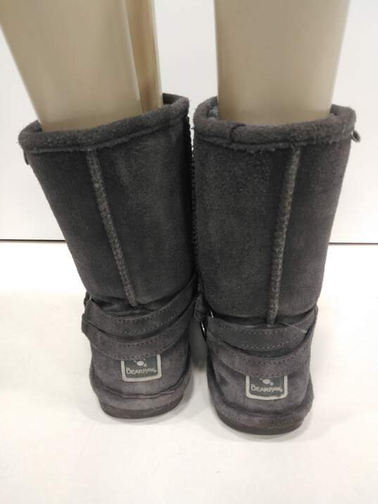 Bearpaw Women's Gray Adele Suede Leather & Sheepskin Boots Size 8 image number 2