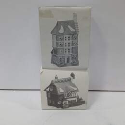 Set of 2 Department 56 "Betsy Trotwood's Cottage" & "Nephew Fred's Flat" IOB alternative image