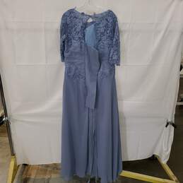 Unbranded Blue Short Sleeve Beaded Wedding Dress No Size alternative image