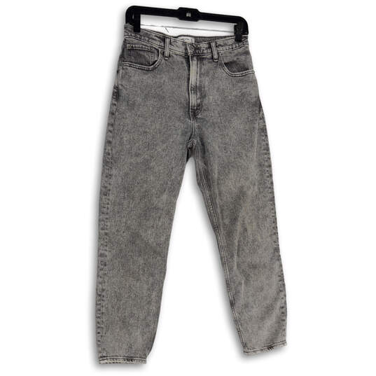 Womens Gray Denim Medium Wash 5-Pocket Design Tapered Leg Jeans Size 4R/27 image number 1
