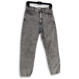 Womens Gray Denim Medium Wash 5-Pocket Design Tapered Leg Jeans Size 4R/27