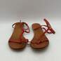 Womens Imogentoo Pink Leather Adjustable Buckle Flat Strappy Sandals Size 9.5 image number 1