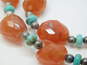 Artisan 925 Faceted & Tumbled Orange Agate Turquoise & Ball Beaded Necklaces Variety 136.2g image number 5