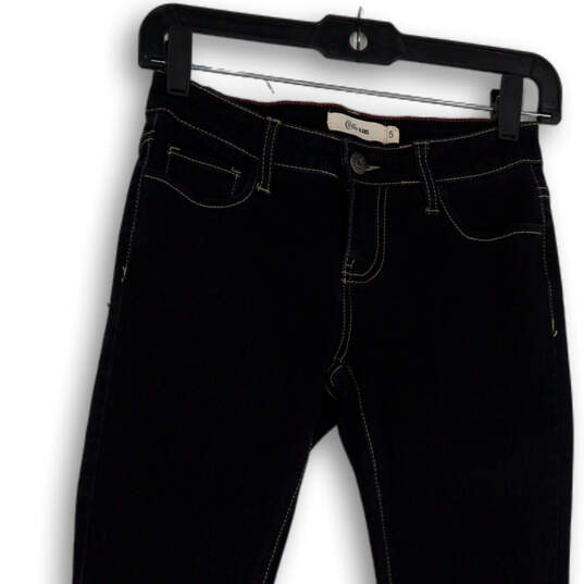 Womens Black Dark Wash Pockets Stretch Denim Skinny Leg Jeans Size 5 image number 3
