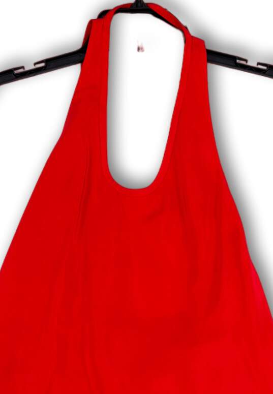 NWT Womens Red Halter Neck Keyhole Back Spaghetti Strap Mini Dress Size XS image number 3