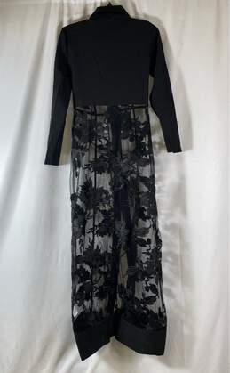 NWT Akira Womens Black Floral Lace Long Sleeve Collared Maxi Dress Size Small alternative image