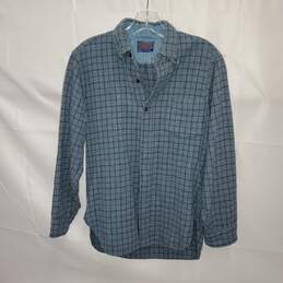Pendleton Blue Wool Button Up Long Sleeve Shirt Size M