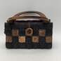 Womens Brown Wooden Environment Free Coconut Shell Patchwork Top Handle Handbag image number 1