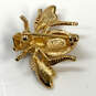 Designer Joan Rivers Gold-Tone Multicolor Rhinestone Bee Bug Brooch image number 3