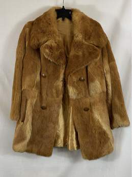 Fur Brown Coat - Size Small