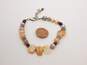 Peyote Bird 925 Southwestern Labradorite Sunstone Peach Agate Garnet & Pearl Beaded Bracelet 13.5g image number 3
