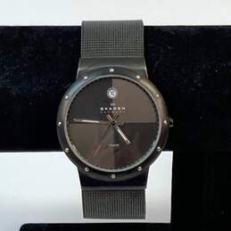 Designer Skagen Denmark 530lTMB Black Titanium Round Quartz Analog Wristwatch