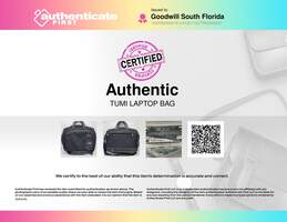 Authentic Black Leather Double Handle Inner Zip Pocket Classic Laptop Bag alternative image