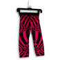 Womens Pink Black Geometric Dri-Fit Elastic Waist Capri Leggings Size X image number 2