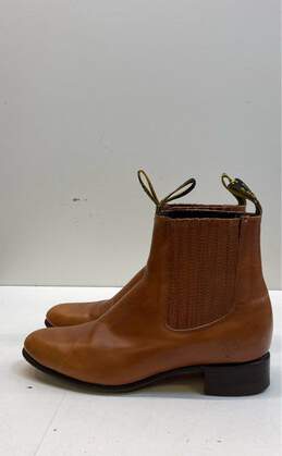 Diegos Leather Almond Toe Boots Tan 9.5