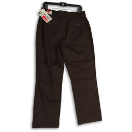 NWT Womens Brown Comfort Fit Stretch Straight Leg Ankle Pants Size 12 Short alternative image