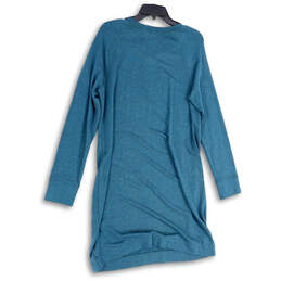 NWT Womens Blue Long Sleeve Knitted Pullover Sweater Dress Size Large alternative image