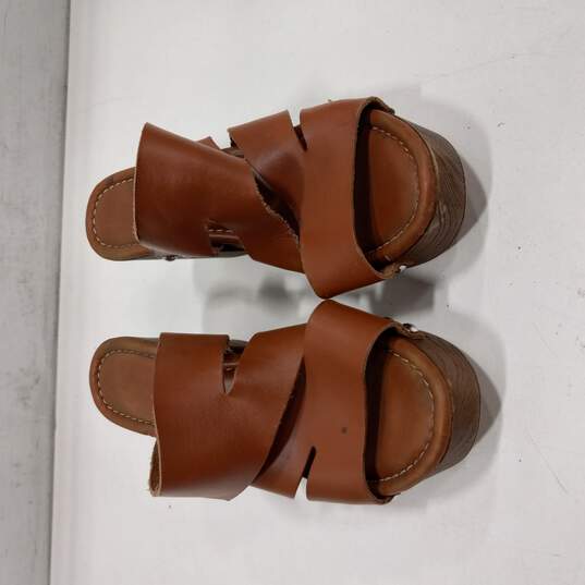 Coach And Four Women's Brown Leather Sandal Heels Size6.5M image number 1