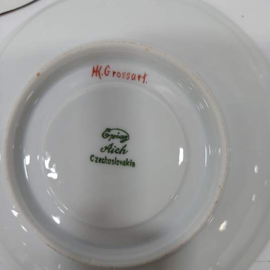 13pc Set of Czechoslovakia Orange Lusterware Teacups and Saucer Set image number 3