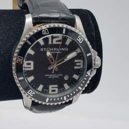 Stuhrling Swiss Diver Original 42mm WR 200M St. Steel Black Dial Date Watch 73g alternative image