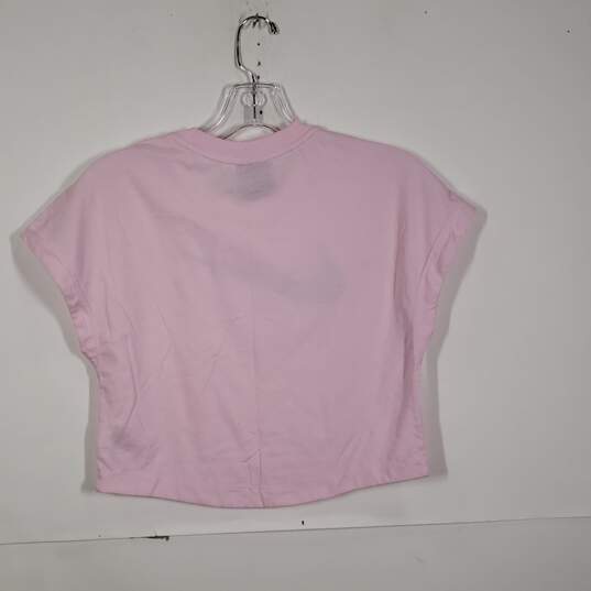 Womens Regular Fit Crew Neck Short Sleeve Pullover Cropped T-Shirt Size XS image number 2