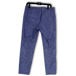 Womens Blue Flat Front Slash Pockets Casual Straight Leg Chino Pants Size 6 alternative image