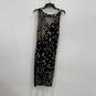 Womens Nude Black Leopard Print Sleeveless V-Neck Sheath Dress Size 8 image number 1