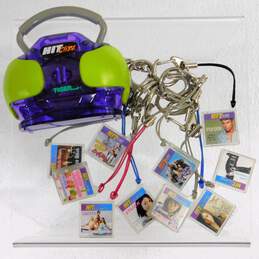 Vintage Working Tiger Hit Clips Purple Green Boombox Player W/ 10 Clips