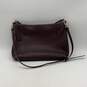 Womens Burgundy Leather Inner Pockets Zip Crossbody Strap Shoulder Bag image number 3