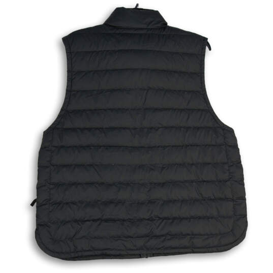 NWT Womens Black Mock Neck Sleeveless Full-Zip Puffer Vest Size XL image number 2