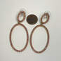 Designer J. Crew Gold-Tone Rhinestone Round Circle Modern Drop Earrings image number 2