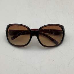 Womens Brown Frame Brown Lenses Logo Adjustable Oversized Square Sunglasses alternative image