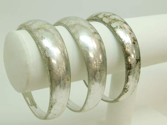 Robert Lee Morris Soho Silver Tone Graduated Bangle Bracelets 122.0g image number 2