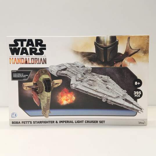 Star Wars Paper Model Kit Boba Fett S Starfighter & Imperial Light Cruiser Set image number 1