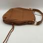 Womens Brown Leather Zipper Side Pockets Single Handle Hobo Bag Purse image number 2