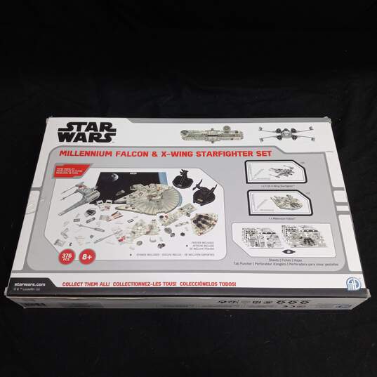 DISNEY STAR WARS MILLENNIUM FALCON AND X WING STARFIGHTER PAPER MODEL KIT IN BOX image number 8
