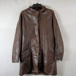 Unbranded Men Brown Leather Jacket Sz NA