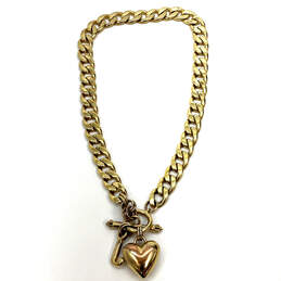 Designer Juicy Couture Gold-Tone Link Chain Toggle Heart Pendant Necklace alternative image