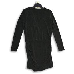 NWT White House Black Market Womens Black Long Sleeve Pullover Mini Dress Size 8 alternative image