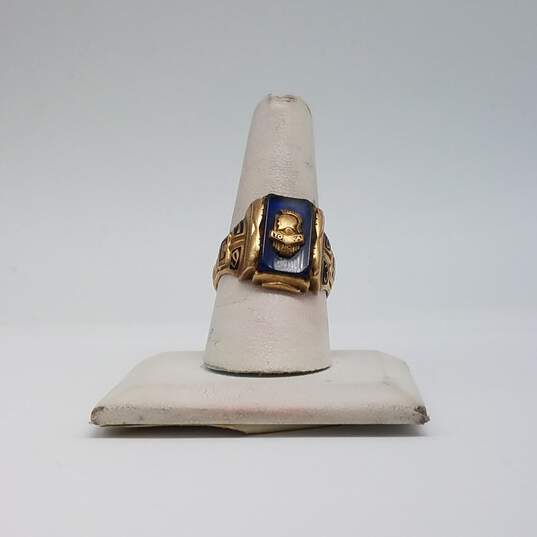 Josten 10k Gold Blue Gemstone 1963 Class Ring Scrap/Broken 10.4g image number 4