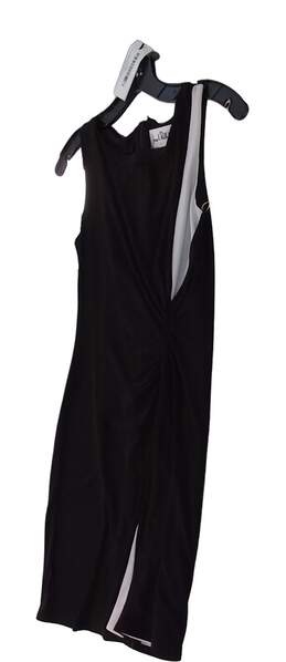 Womens Black White Round Neck Sleeveless Casual Tank Dress Size 6 alternative image