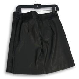 J. Crew Womens Black Flat Front Short Back Zip A-Line Skirt Size 12 alternative image
