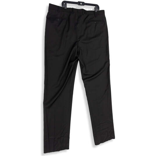 NWT Mens Black Flat Front Pockets Raw Edge Hem Straight Leg Chino Pants 42 image number 2