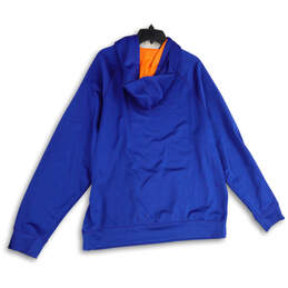 Womens Blue Orange Long Sleeve Drawstring Zipper Pocket Pullover Hoodie Size XXL alternative image