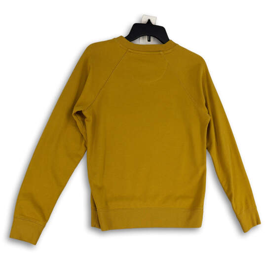 Womens Yellow Stretch Crew Neck Long Sleeve Pullover Sweatshirt Size Small image number 2