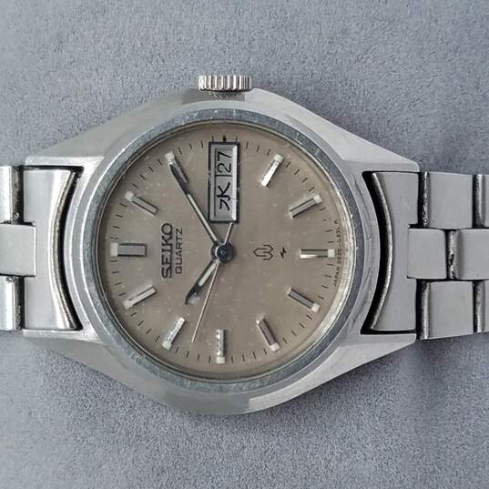 Buy the Seiko 2626-033L R Quartz Stitches Japanese Day-Date All Silver Tone  Vintage Watch | GoodwillFinds