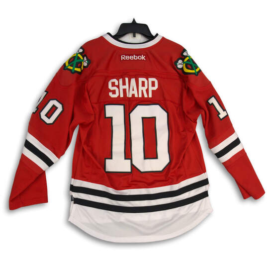 Mens Red Chicago Blackhawks Patrick Sharp #10 Hockey NHL Jersey Size L image number 2