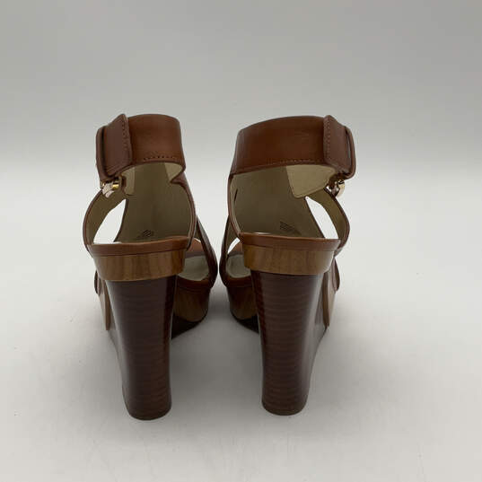 NIB Womens Josephine Brown Leather Wedge Platform Heels Size 5.5 M image number 2