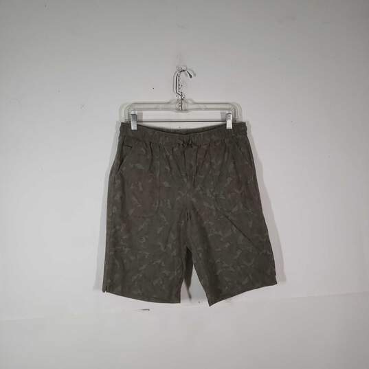 Mens Camouflage Elastic Waist Drawstring Flat Front Bermuda Shorts Size 10T image number 1